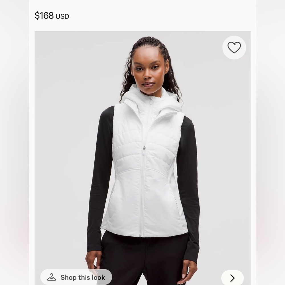Lululemon Athletica White Hooded Vest